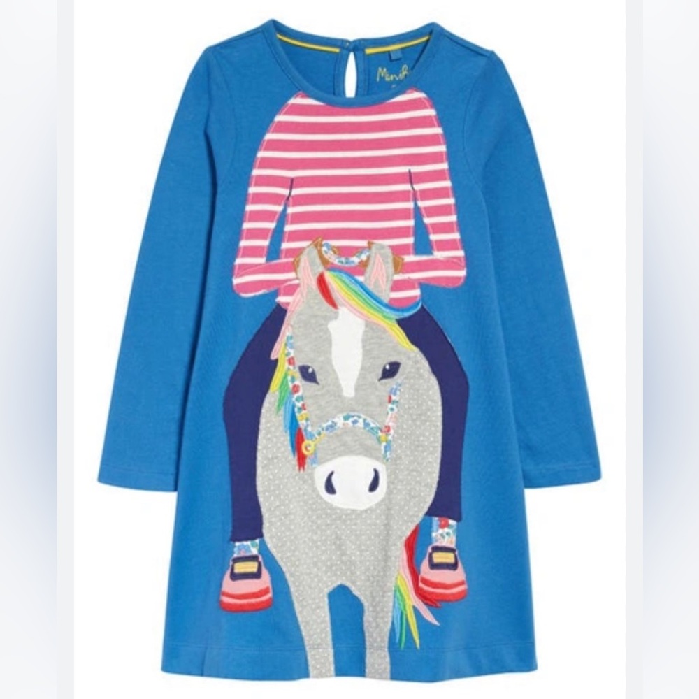 Mini Boden Appliqué Horse Jersey Dress